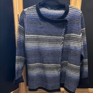 Woolrich Striped Blue and Gray Cardigan